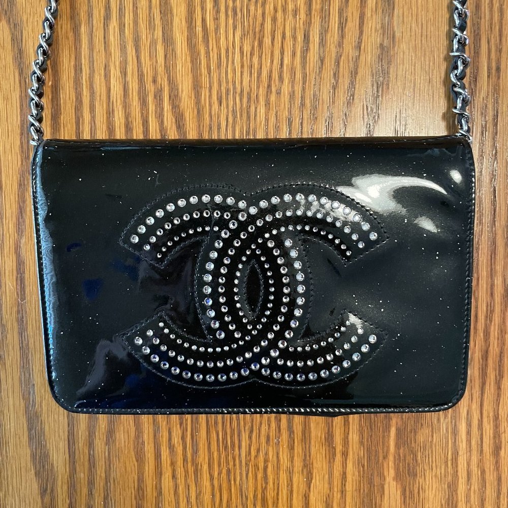 Chanel Timeless Wallet On Chain w/ Crystal Logo
